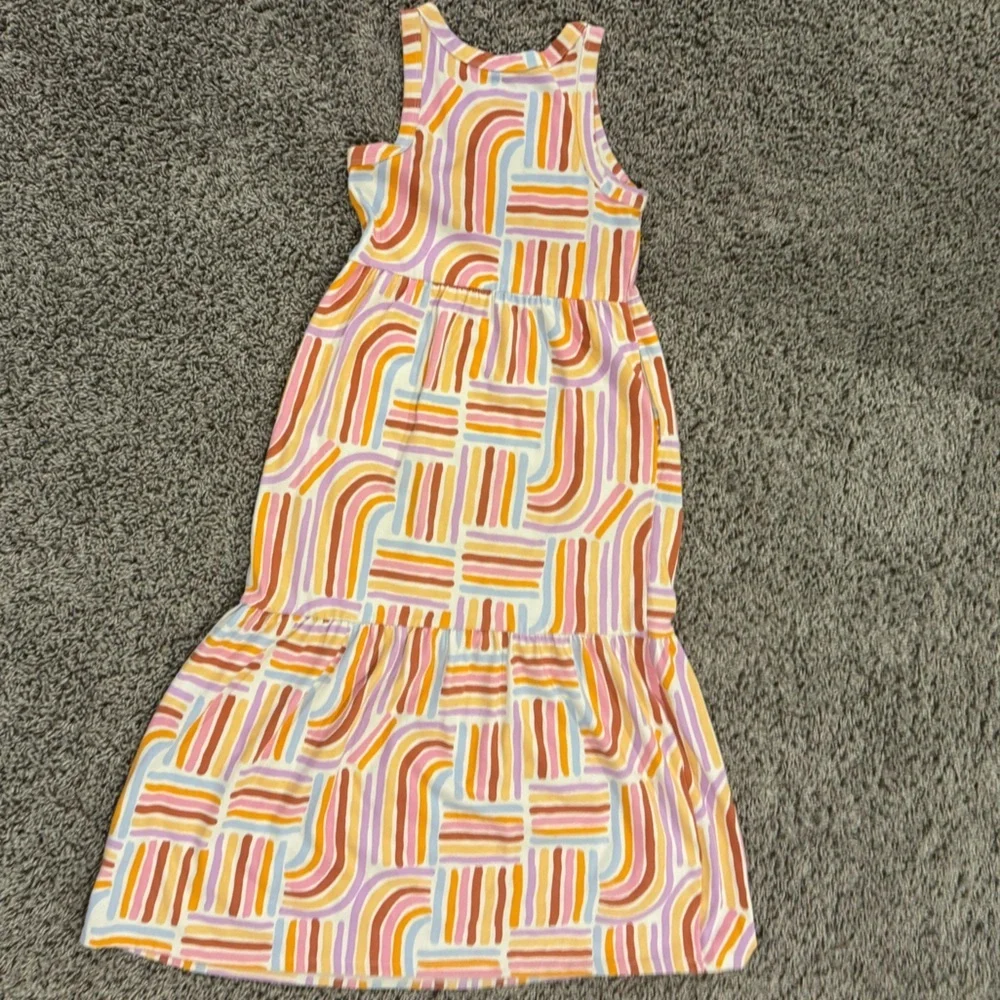 5/$25 Colorful Kids Sleeveless tiered maxi Dress, size Medium 8